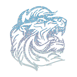 Bling Roaring Lion With Gradient Color Rhinestone Heat Transfer